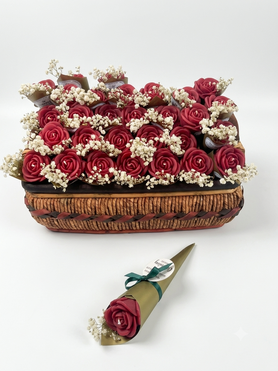 Single Rose Candle Bouquet view 3